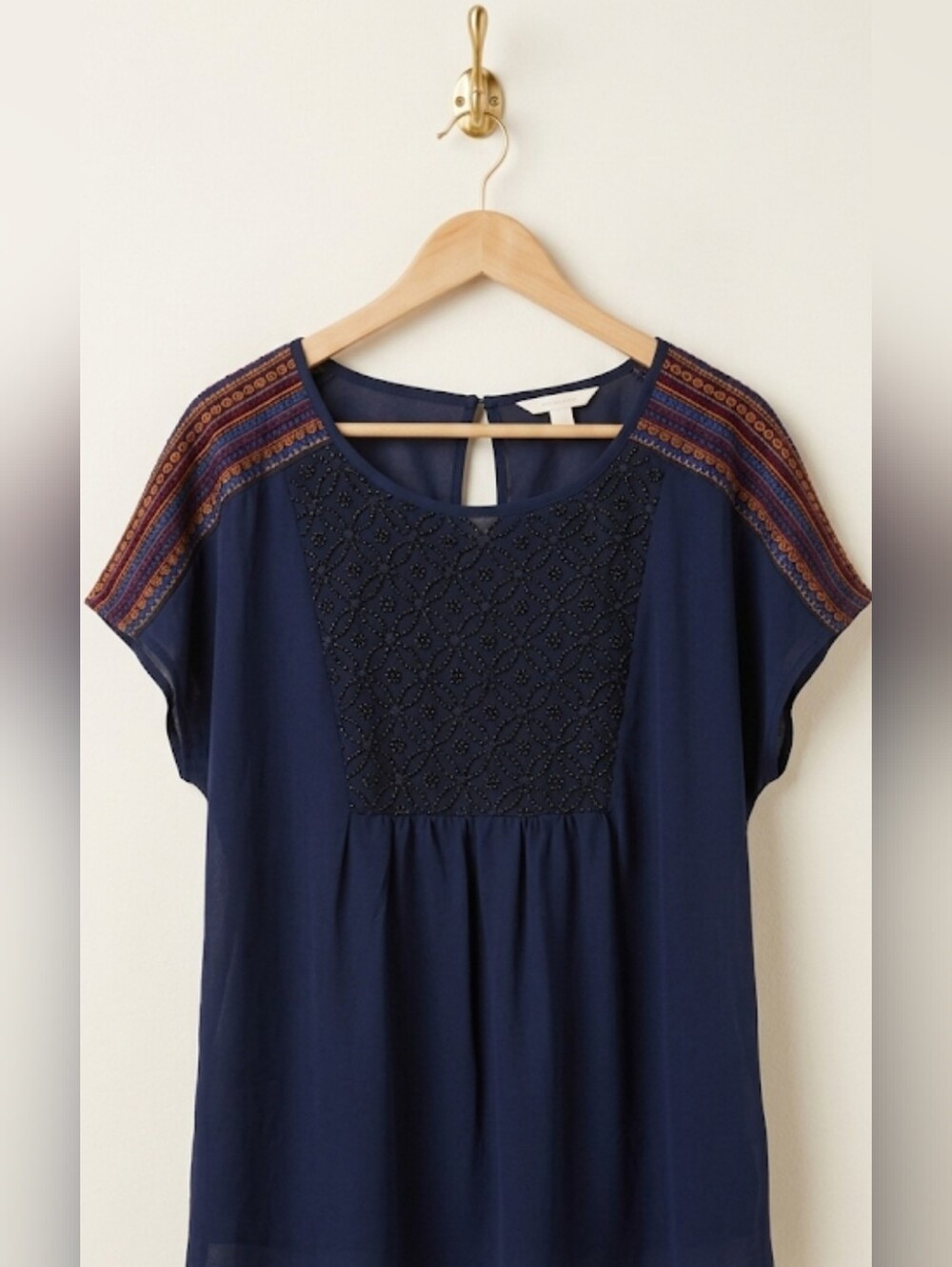 Hannah Navy Bohemian Top Size XL